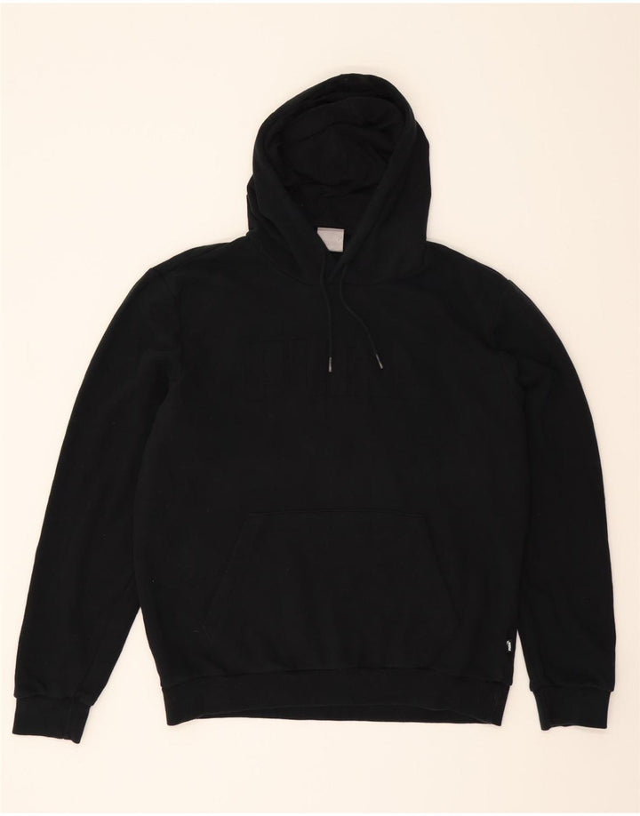 PUMA Mens Graphic Hoodie Jumper Medium Black Cotton Vintage Puma and Second-Hand Puma from Messina Hembry 