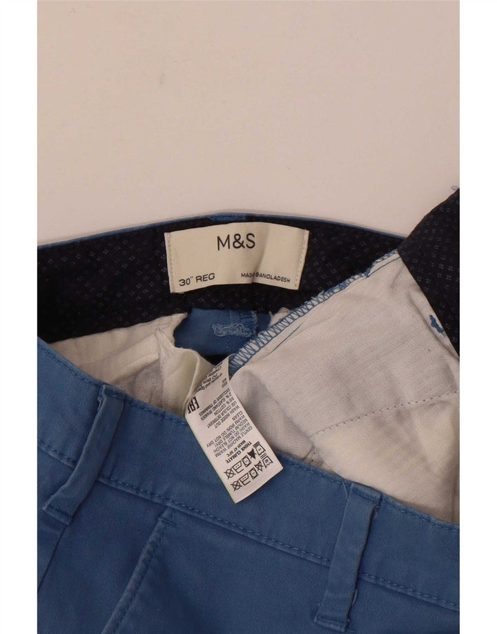 Marks & Spencer Pantalones cortos chinos para hombre W30 Algodón azul medio