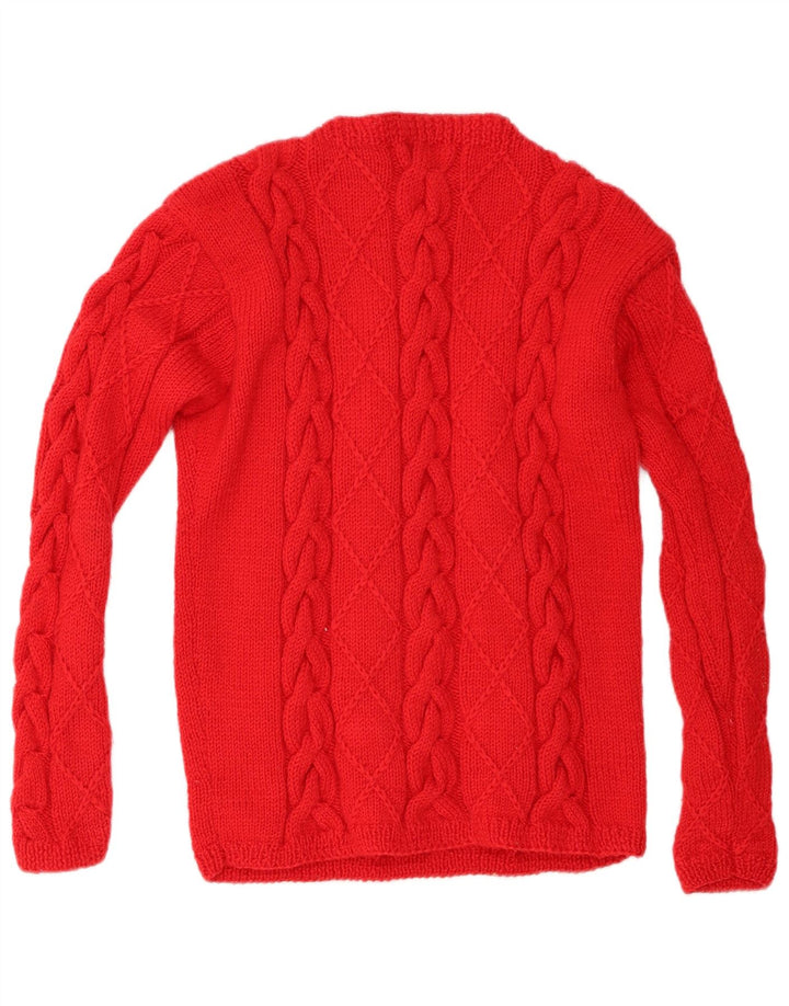 Vintage mujer cuello tortuga jersey suéter Reino Unido 12 rojo medio