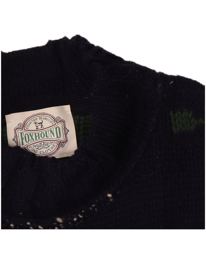 Foxhound - Jersey con cuello de tortuga para hombre, talla grande, color azul marino, floral