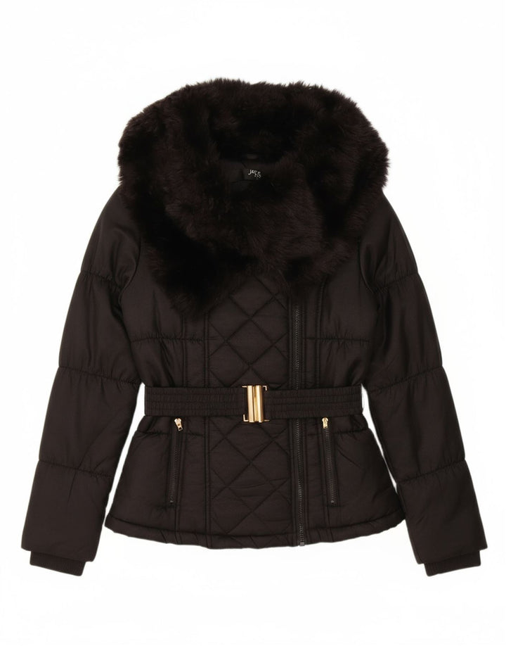 JANE NORMAN Womens Padded Jacket UK 8 Small Black Nylon