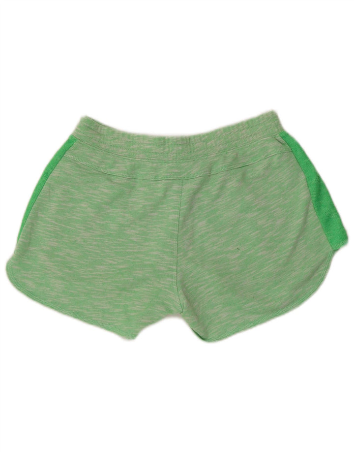CHAMPION Pantalones cortos deportivos gráficos para mujer UK 6 XS Poliéster moteado verde