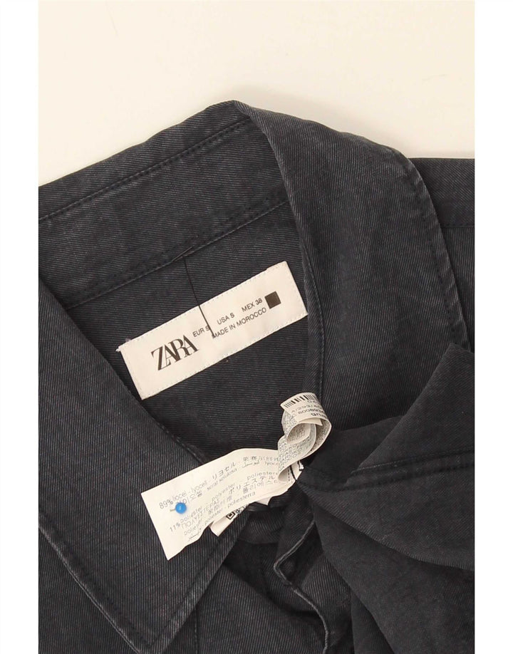 Zara Hombre Camisa Small Azul Marino Lyocell
