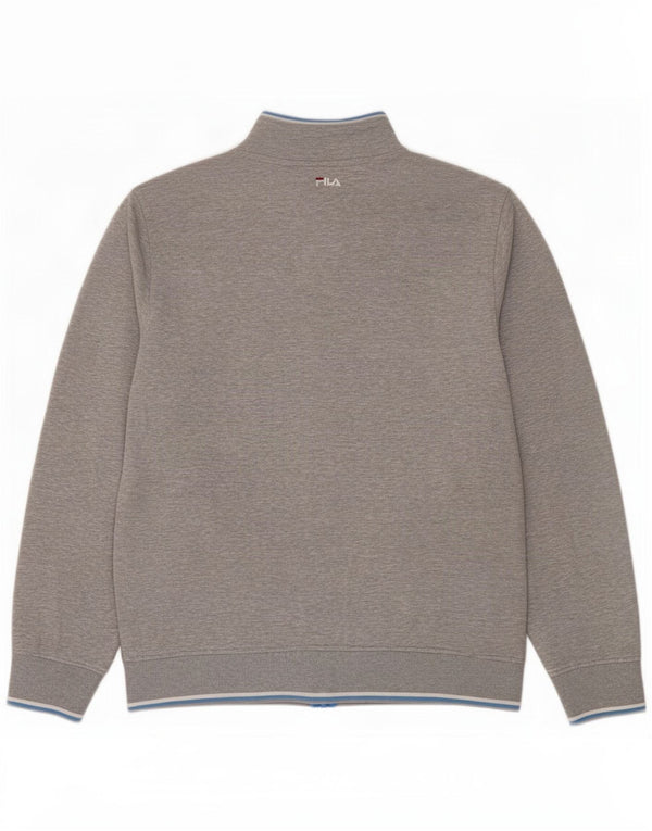 Chaqueta superior de chándal con estampado gráfico para hombre Fila de algodón gris grande