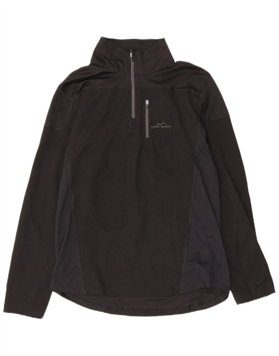 EDDIE BAUER Top de chándal con cuello y cremallera para mujer UK 10 Small Black