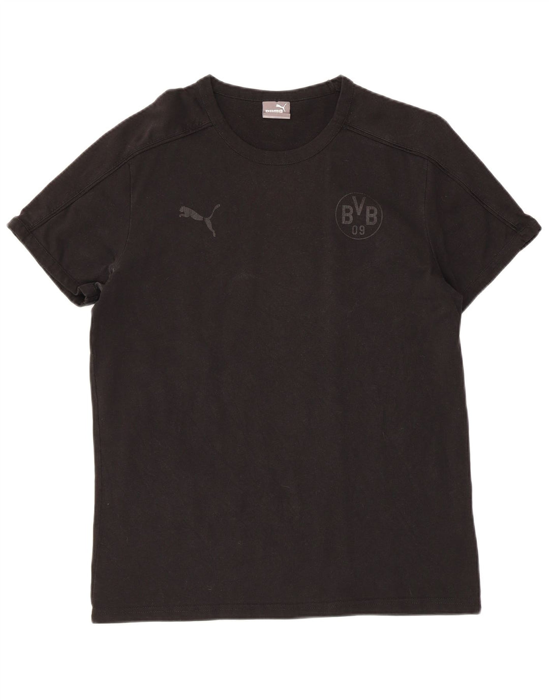 PUMA Camiseta BVB Dortmund para hombre, talla grande, algodón negro