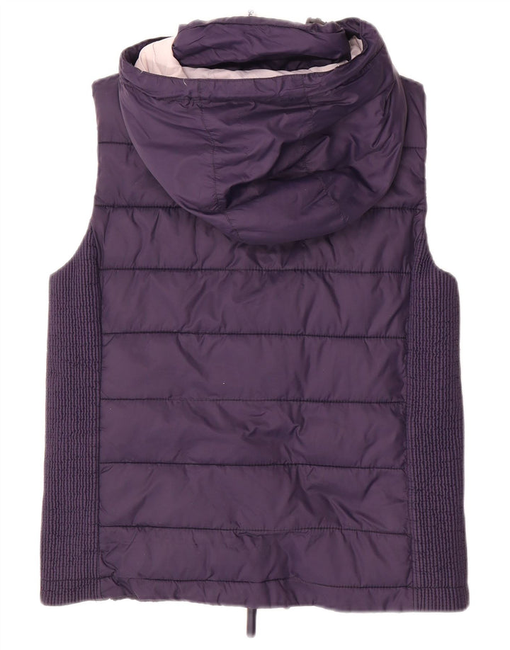 SUPERDRY Chaleco acolchado con capucha para mujer UK 44 Grande Poliéster azul marino