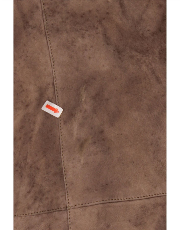 VINTAGE Abrigo de piel de oveja para mujer Reino Unido 14 Beige grande