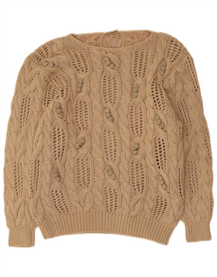 Madeleine Jersey transparente con cuello barco para mujer EU 40/42 Medium Beige