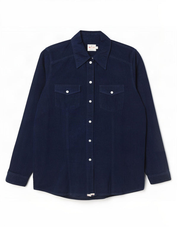 Mustang Camisa de pana para mujer UK 14 Medium Azul marino Algodón