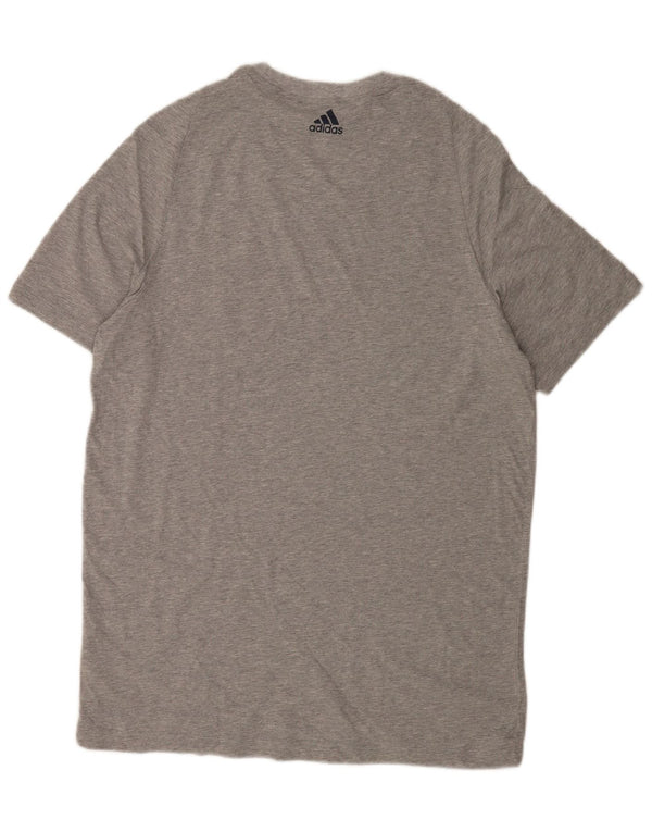 Adidas Mens T-Shirt Top XL Grey Flecked Cotton