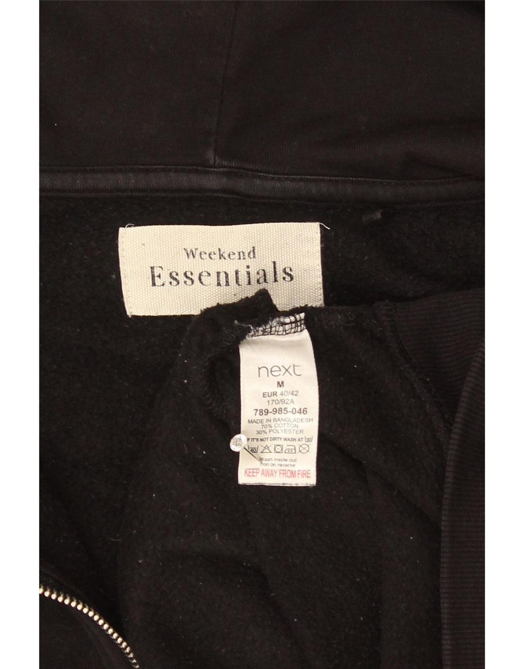 Essentials Sudadera con capucha y cremallera para mujer UK 44 Mediana Algodón negro