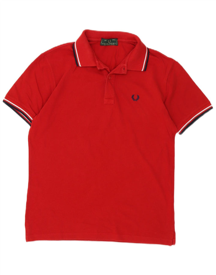 Polo Fred Perry Hombre De Algodón A Rayas Rojo Medio
