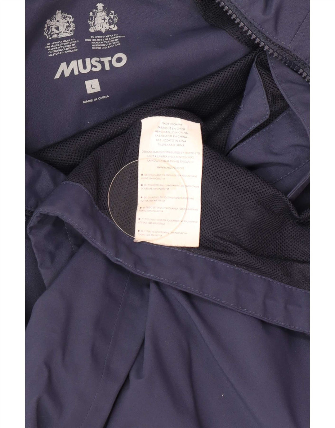 Musto Chaqueta impermeable con capucha para hombre UK 40 Large Poliéster azul marino