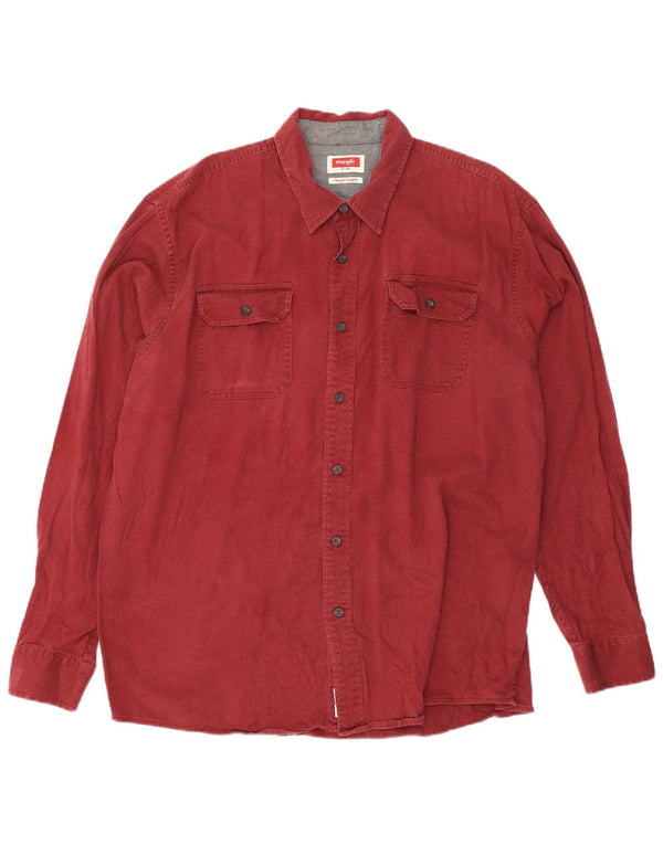 Camisa Wrangler Hombre XL Algodón Rojo