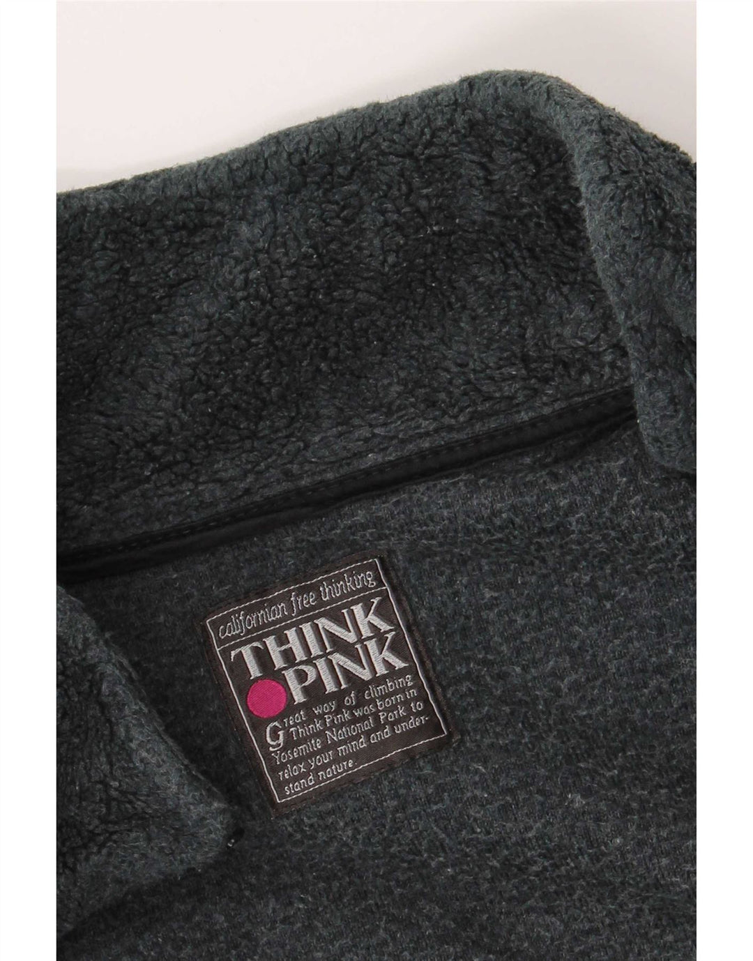 Think Pink Chaqueta polar para hombre ES 42 XL Poliéster geométrico gris