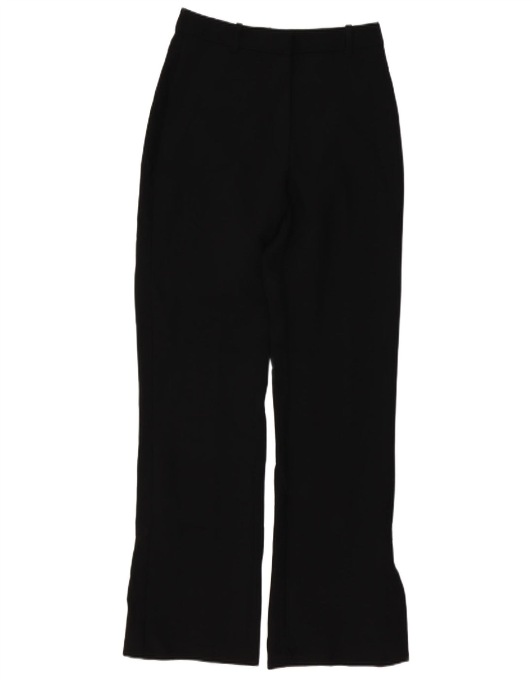 Zara Mujer Pantalón Chino Bootcut Pequeño W26 L31 Poliéster Negro