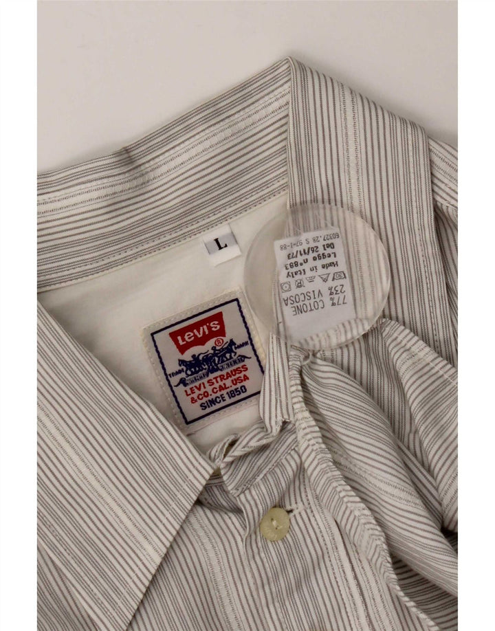 Camisa Levi's para hombre grande de algodón gris con rayas diplomáticas