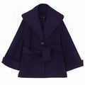 Topshop Abrigo corto extragrande para mujer UK 8 Small Lana azul marino