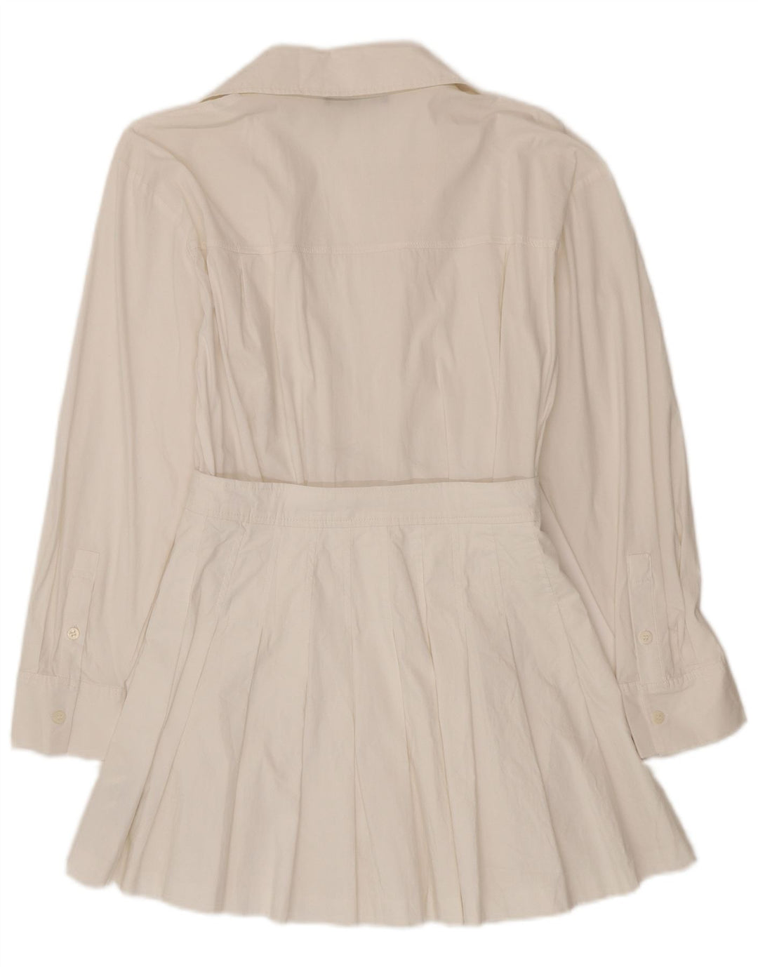 Zara Mono corto cruzado de manga larga para mujer UK 10 Small White Cotton