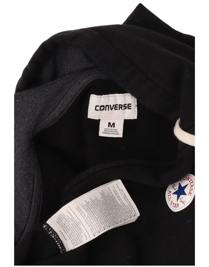 Converse Sudadera con capucha y cremallera para mujer UK 14 Mediana Algodón negro