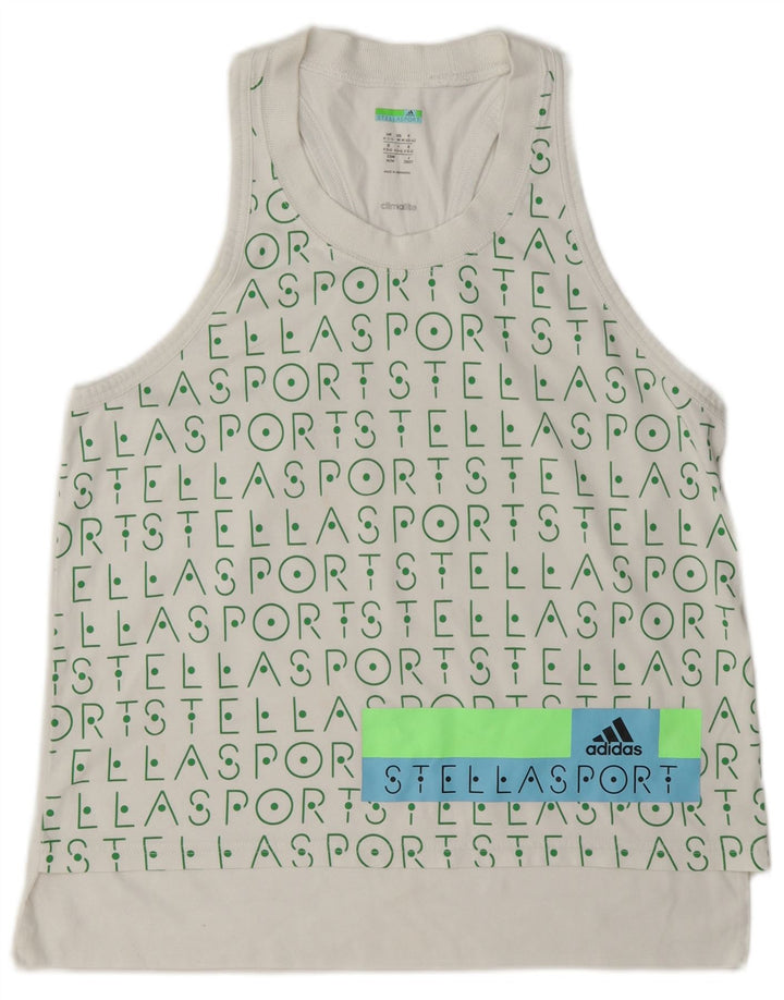 Adidas Mujer Stella Graphic Chaleco Top Reino Unido 12/14 Medio Blanco