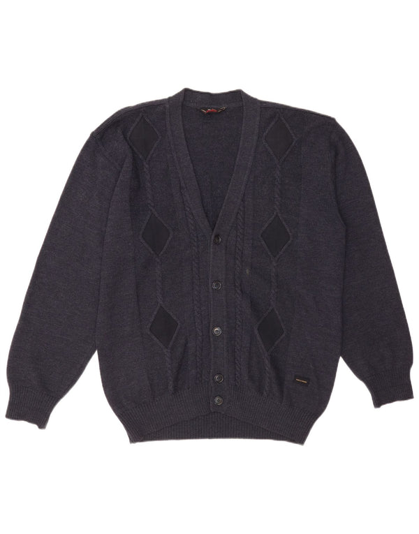 Paul & Shark Suéter tipo cárdigan para hombre XL Azul marino Argyle/Diamante