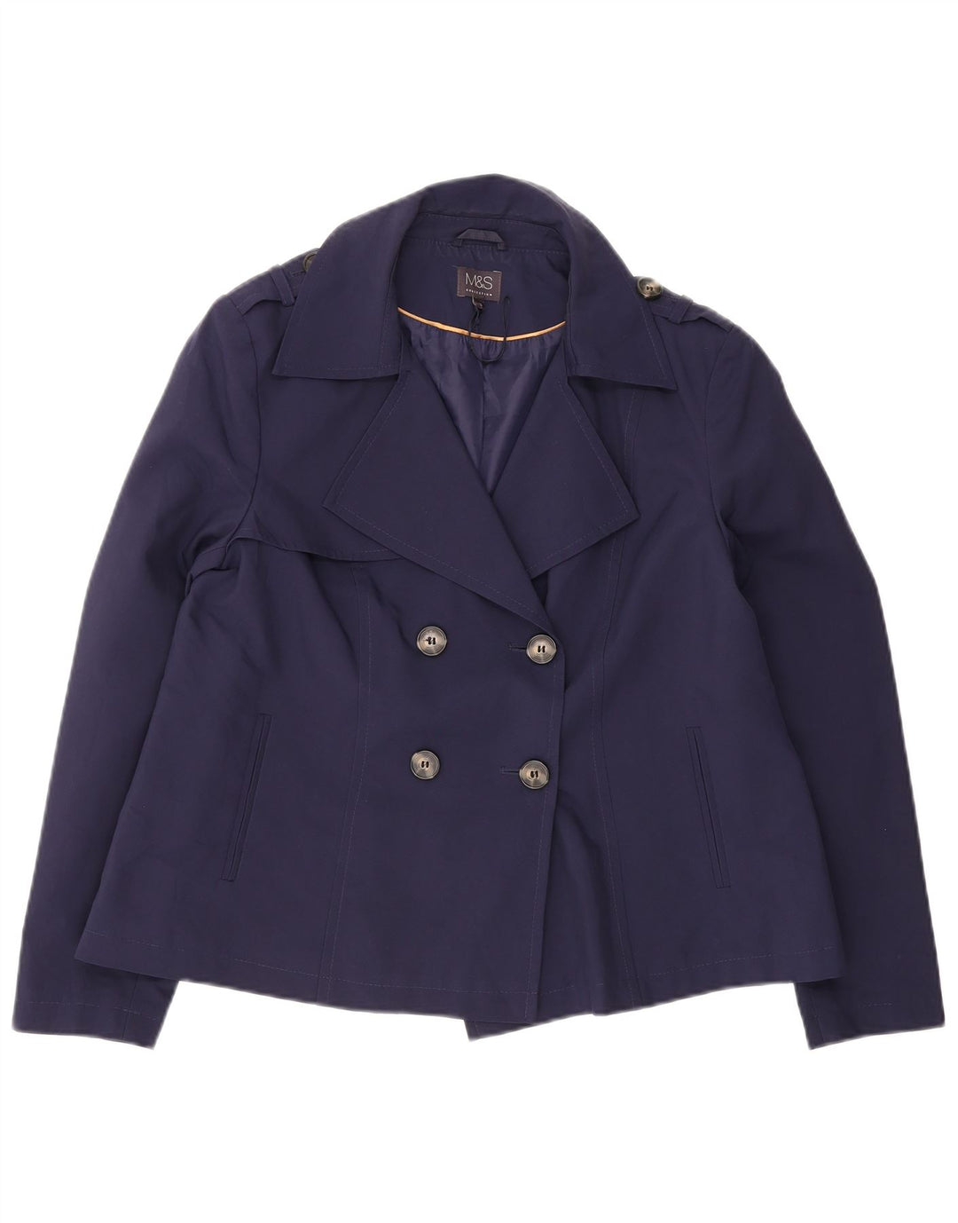 Marks & Spencer Chaquetón para mujer UK 46 Grande Poliéster azul marino
