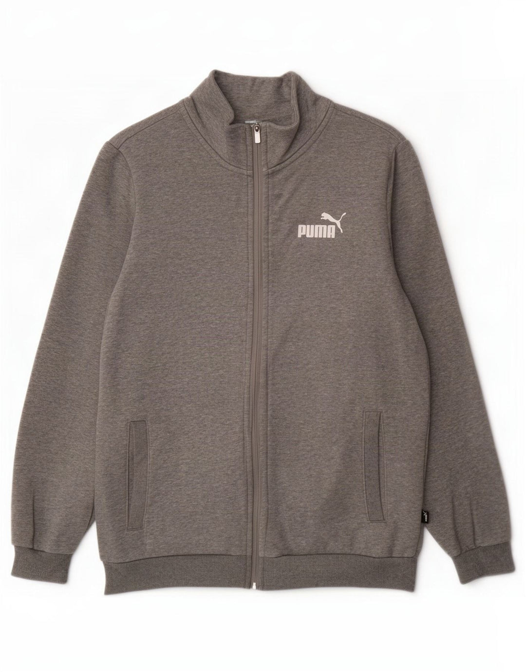 Puma Chaqueta de chándal para hombre, talla pequeña, algodón moteado gris