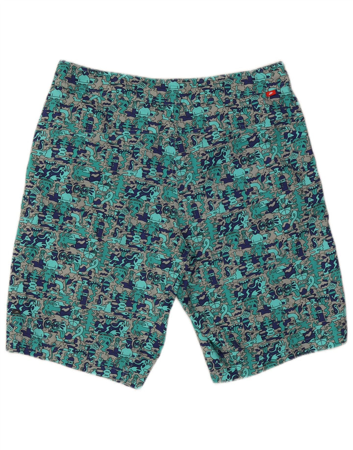 Nike - Pantalones cortos cargo con gráficos para hombre W34 Large Turquesa Colorblock Poliéster