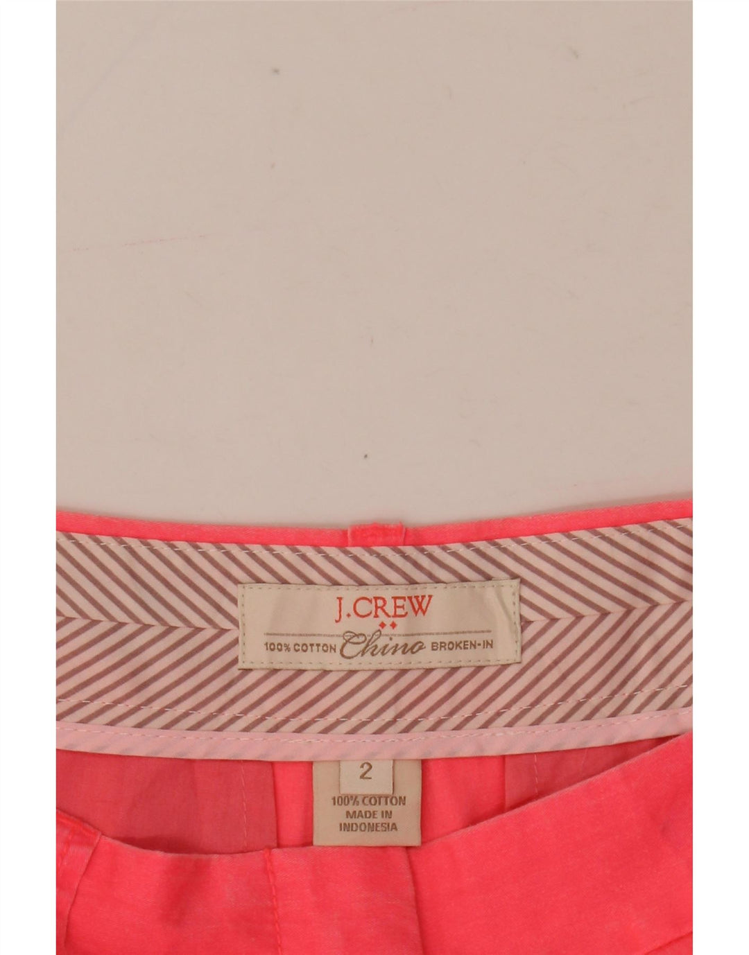 J. Crew Pantalones cortos rotos en chino para mujer US 2 XS W29 Algodón rosa