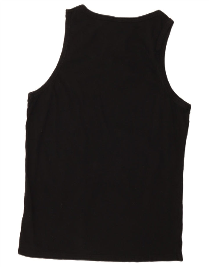 Hugo Boss Hombre Camiseta Sin Mangas Estampada Grande Algodón Negro