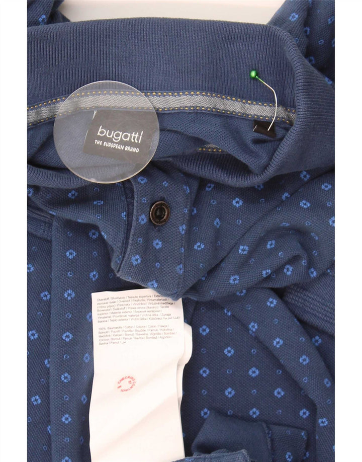 Bugatti Polo Hombre De Algodón Con Manchas Azul Medio