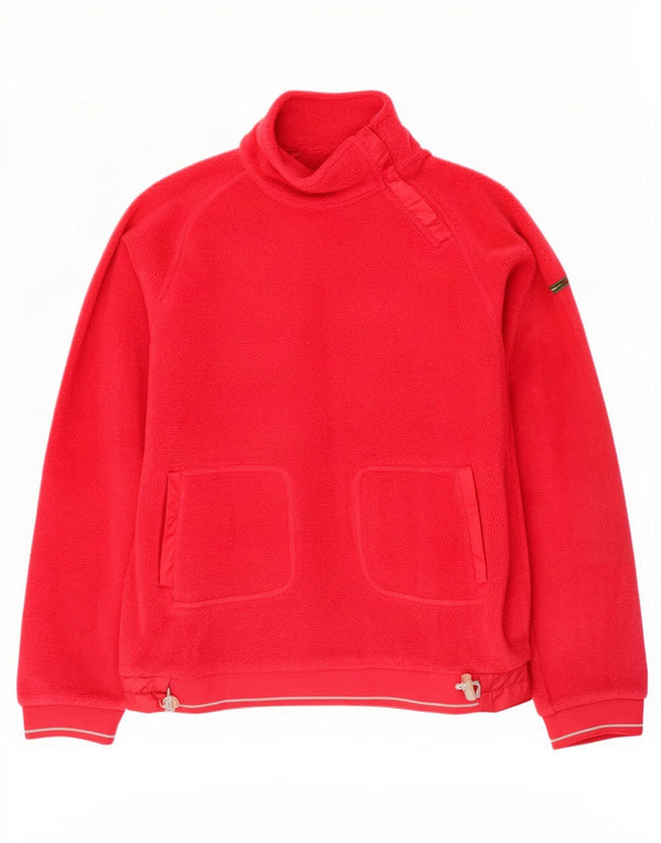 Champion Jersey de forro polar con cuello y cremallera para mujer UK 46 Grande Poliéster rojo