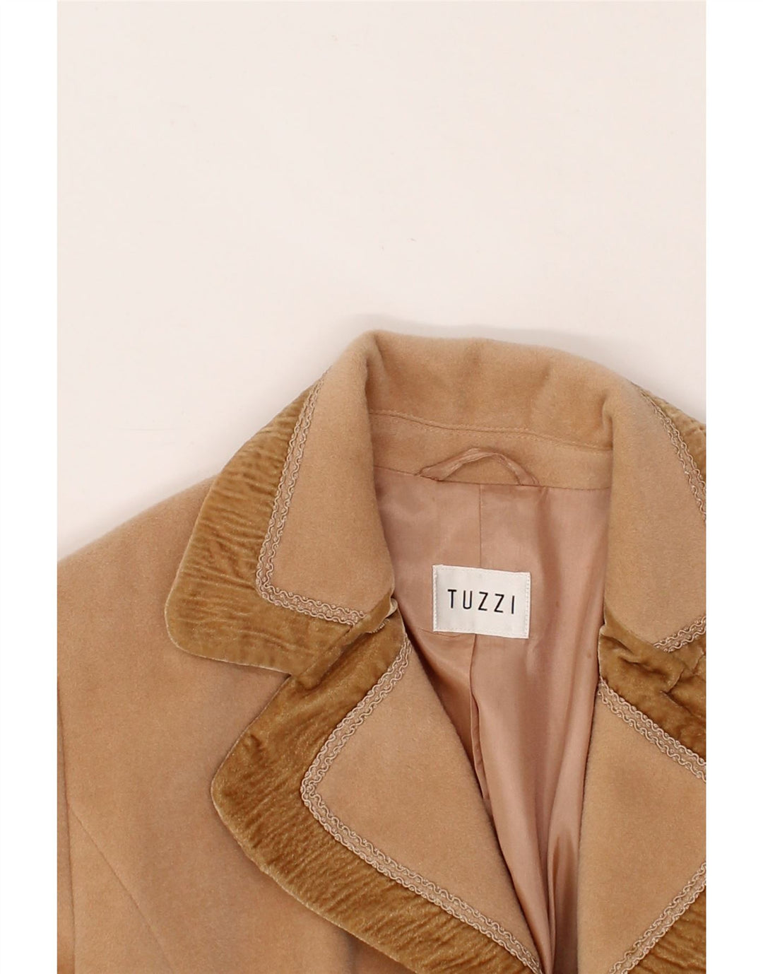TUZZI Womens Overcoat UK 16 Large Brown Wool Vintage Tuzzi and Second-Hand Tuzzi from Messina Hembry 