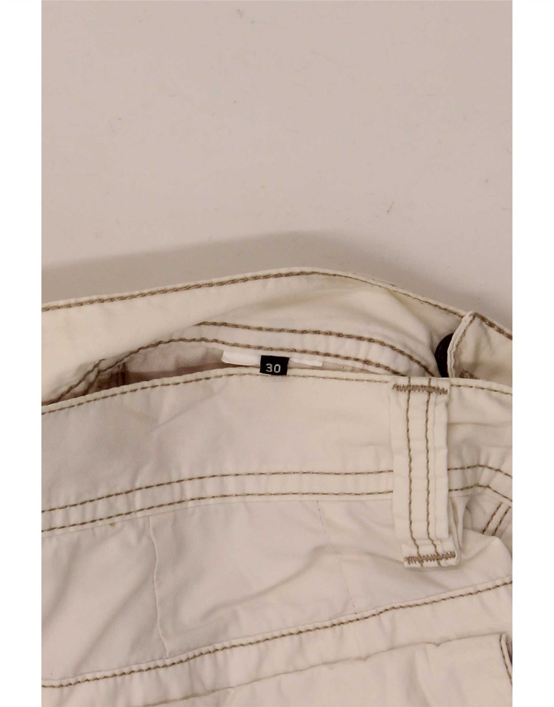 Murphy & Nye Pantalones cortos tipo cargo para hombre W30 Medium White