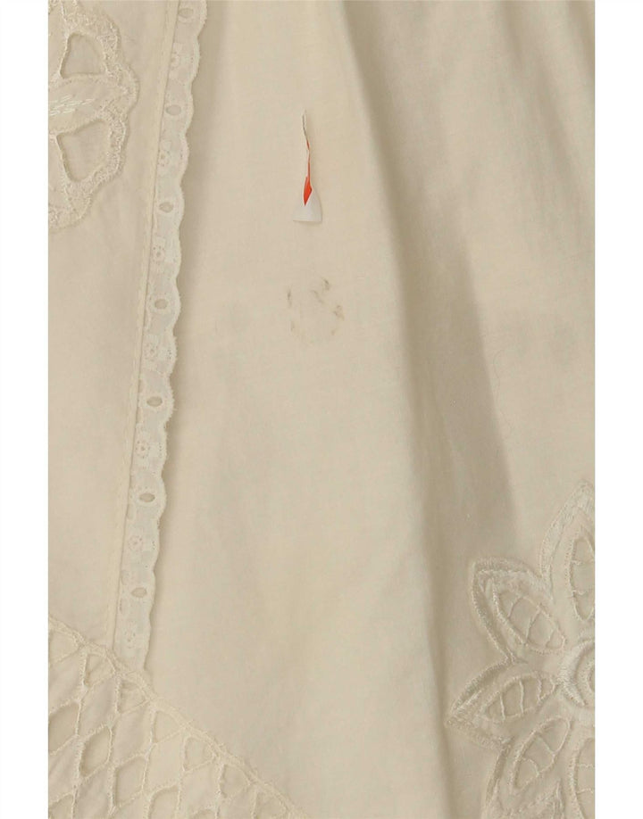 Falda acampanada vintage para mujer W26 pequeña blanca
