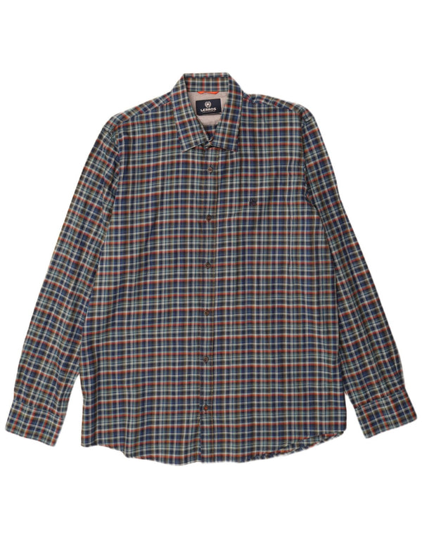 Lerros Camisa Stretch Hombre XL Cuadros Azul Marino