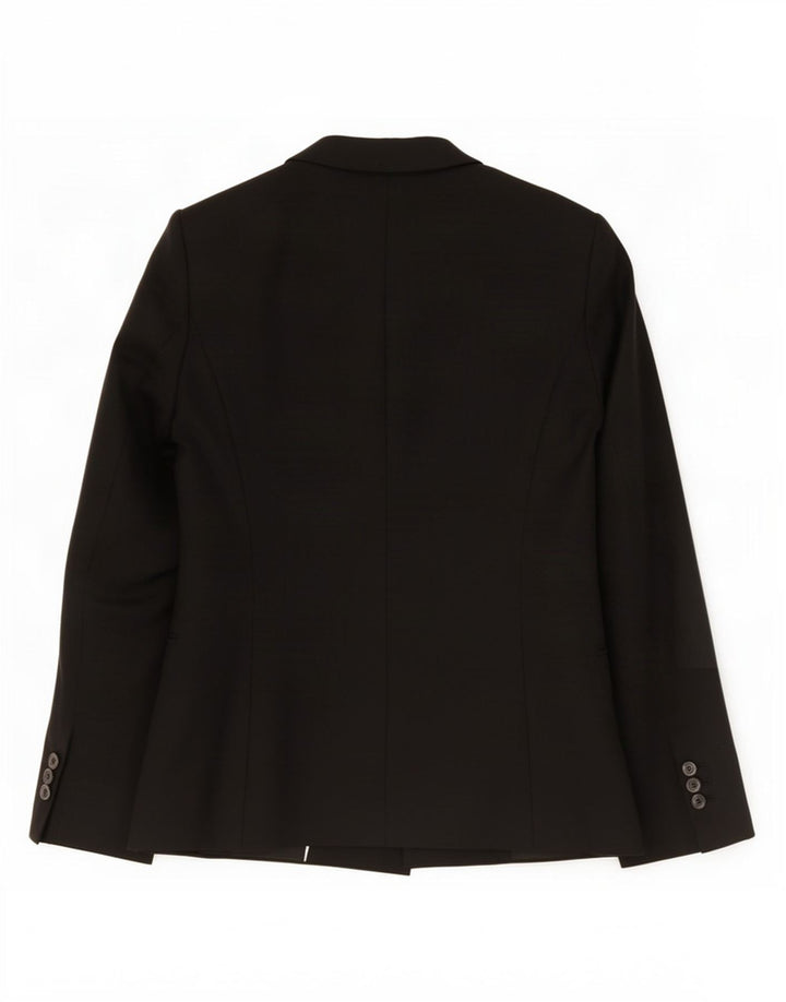Zara Mujer Chaqueta Blazer De 1 Botón UK 42 Mediano Poliéster Negro