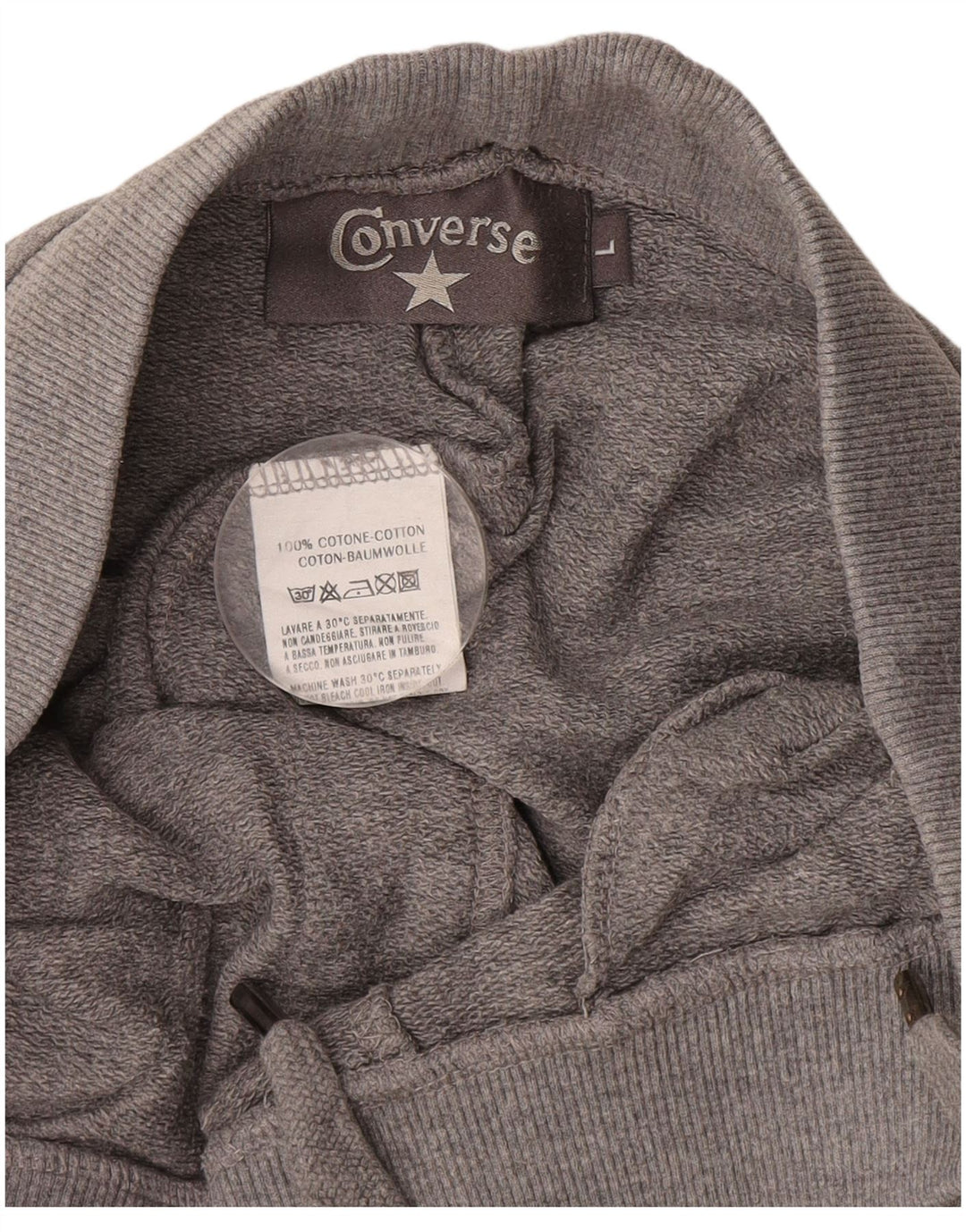 CONVERSE Pantalones de chándal para hombre Joggers Large Grey Cotton