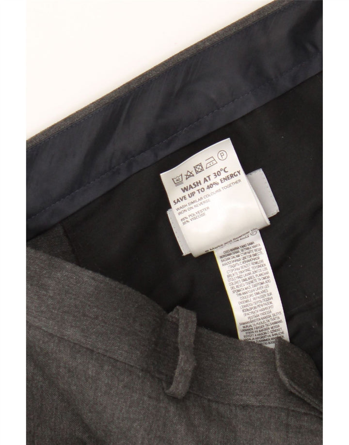 Marks & Spencer Pantalón chino ajustado para hombre W38 L31 Poliéster gris