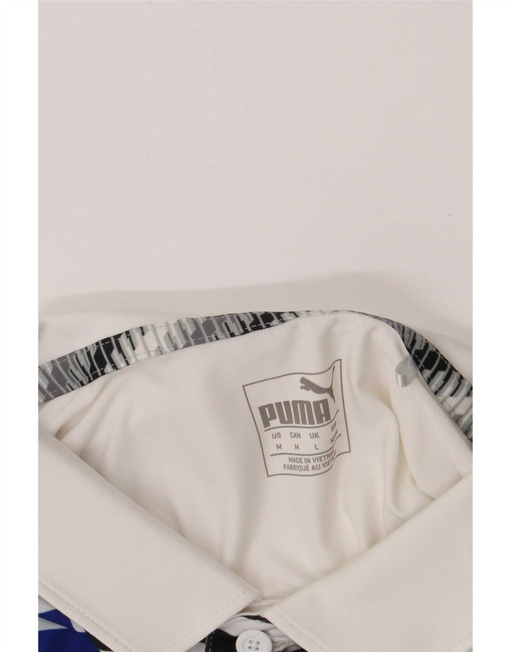 Polo Puma Para Hombre Blanco Medio Colorblock