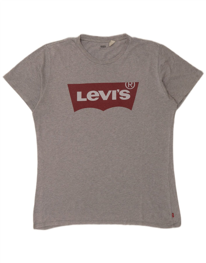 Levi's Camiseta gráfica para hombre Top grande gris moteado