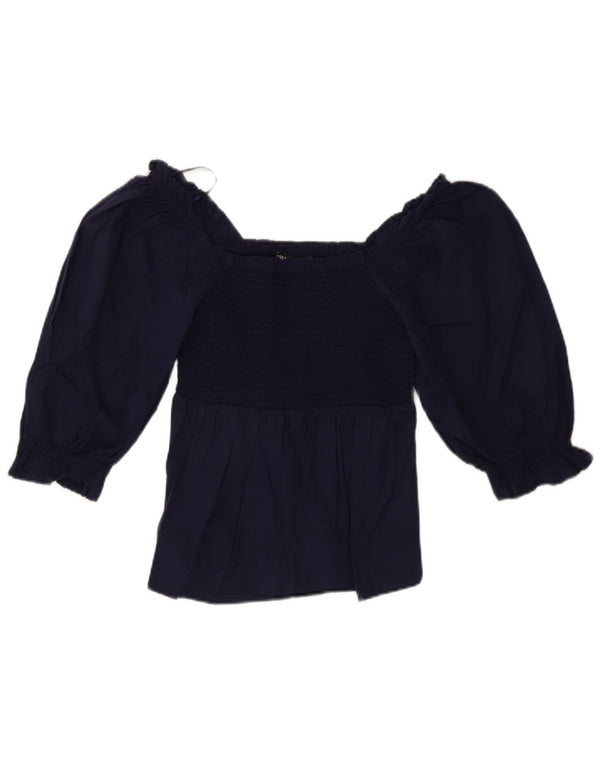 Marks & Spencer Blusa corta de manga 3/4 para mujer UK 8 Small Azul marino