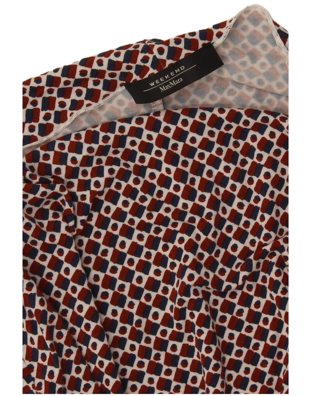 Max Mara Blusa de fin de semana para mujer Top UK 12 Medio Rojo Geométrico