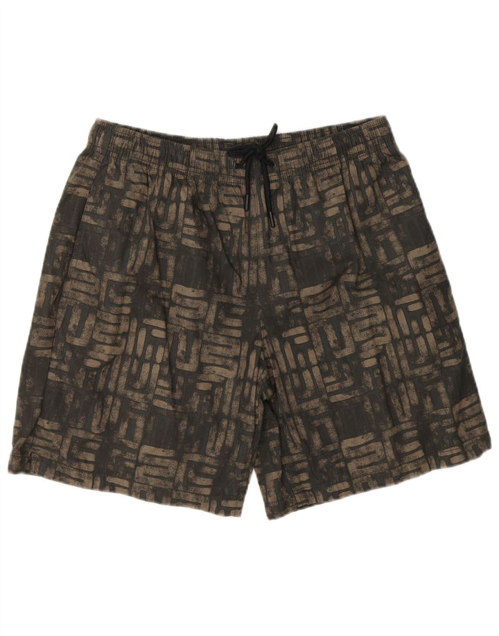 Zara Hombre Bañador Shorts Mediano Negro Geométrico Poliéster