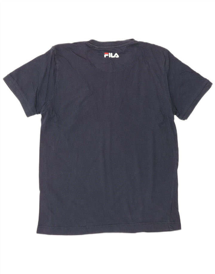 FILA - Camiseta gráfica para hombre, talla pequeña, azul marino