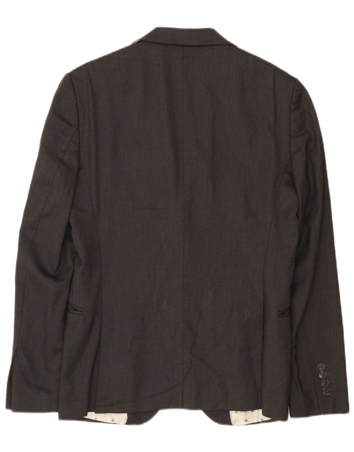 Zara Chaqueta tipo blazer de 2 botones para hombre EU 46 Small Gris Poliéster