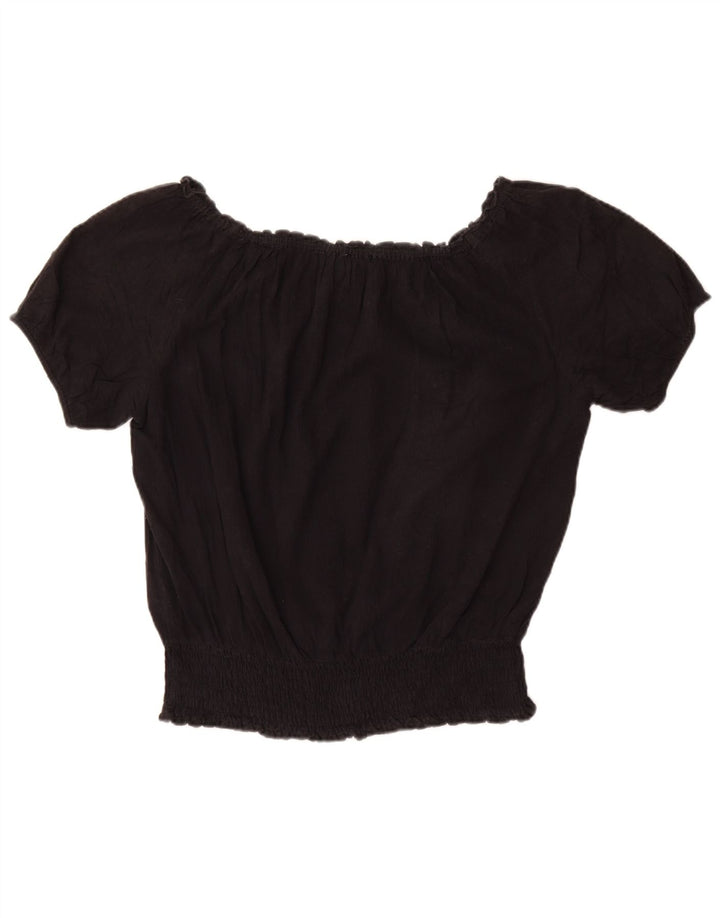 MICHAEL KORS Blusa para mujer Top UK 14 Grande Algodón negro