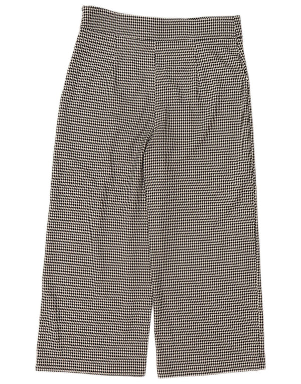 Zara Mujer Pantalones Cortos De Cintura Alta XL W36 L25 Pata De Gallo Negro